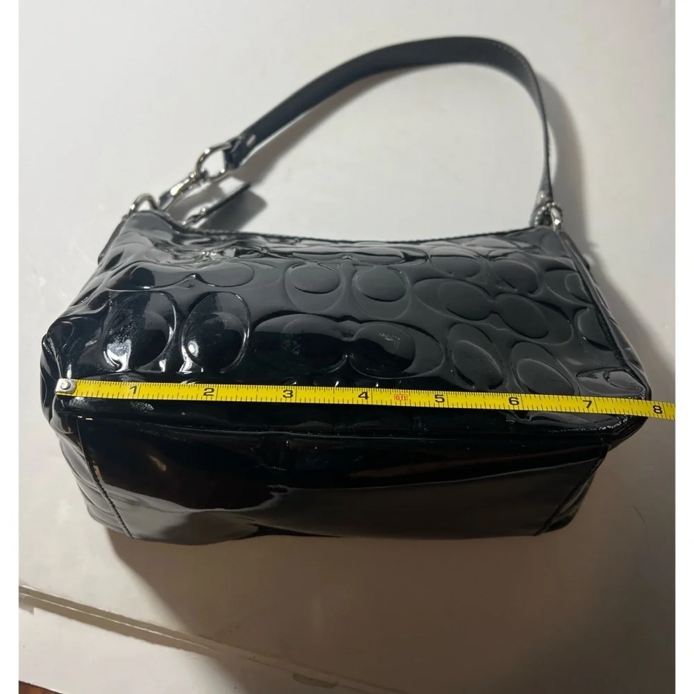 Coach Black Patent Leather Shoulder Bag - Picture 8 of 11
